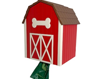 The Bag Barn - Dispensador de bolsas para excrementos de perro de pared / Interior / Exterior / Jardín / Atornillable o adhesivo / Admite hasta tres rollos de bolsas para excrementos