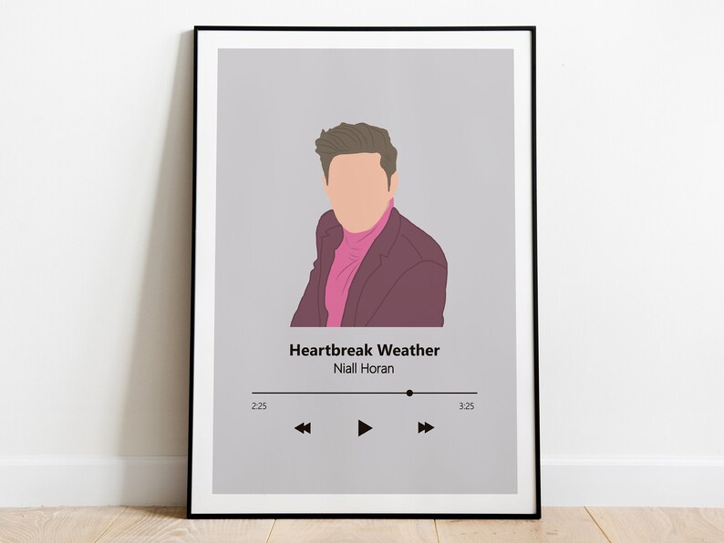 Niall Horan Heartbreak Weather Poster Niall Horan Print Music Poster Minimalist Poster Print Grey Digital Download