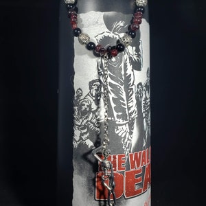 Skeleton Halloween Choker Necklace with Natural Garnet and Onyx / Hanging Skeleton Necklace / Garnet and Onyx Jewelry / &quot;Hang In There&quot;