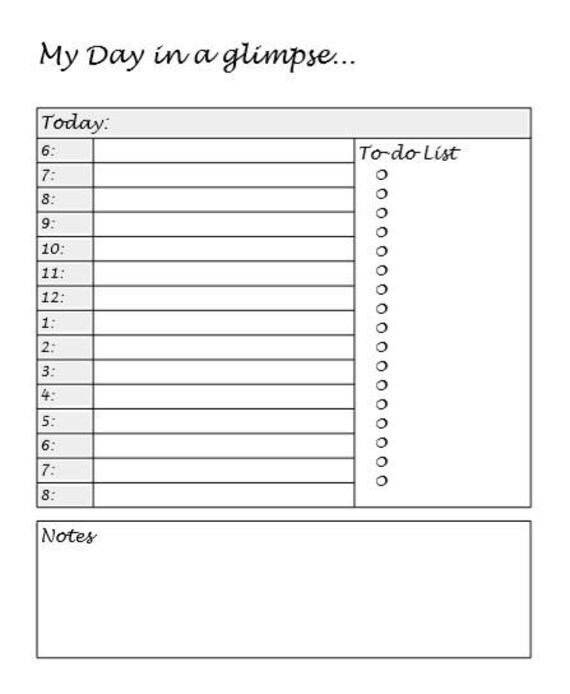 Printable Hourly Planner Digital Download Daily Planner | Etsy