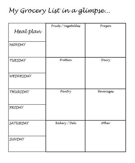 Printable Grocery List With Meal Plan, Digital Download, Planner, Meal ...