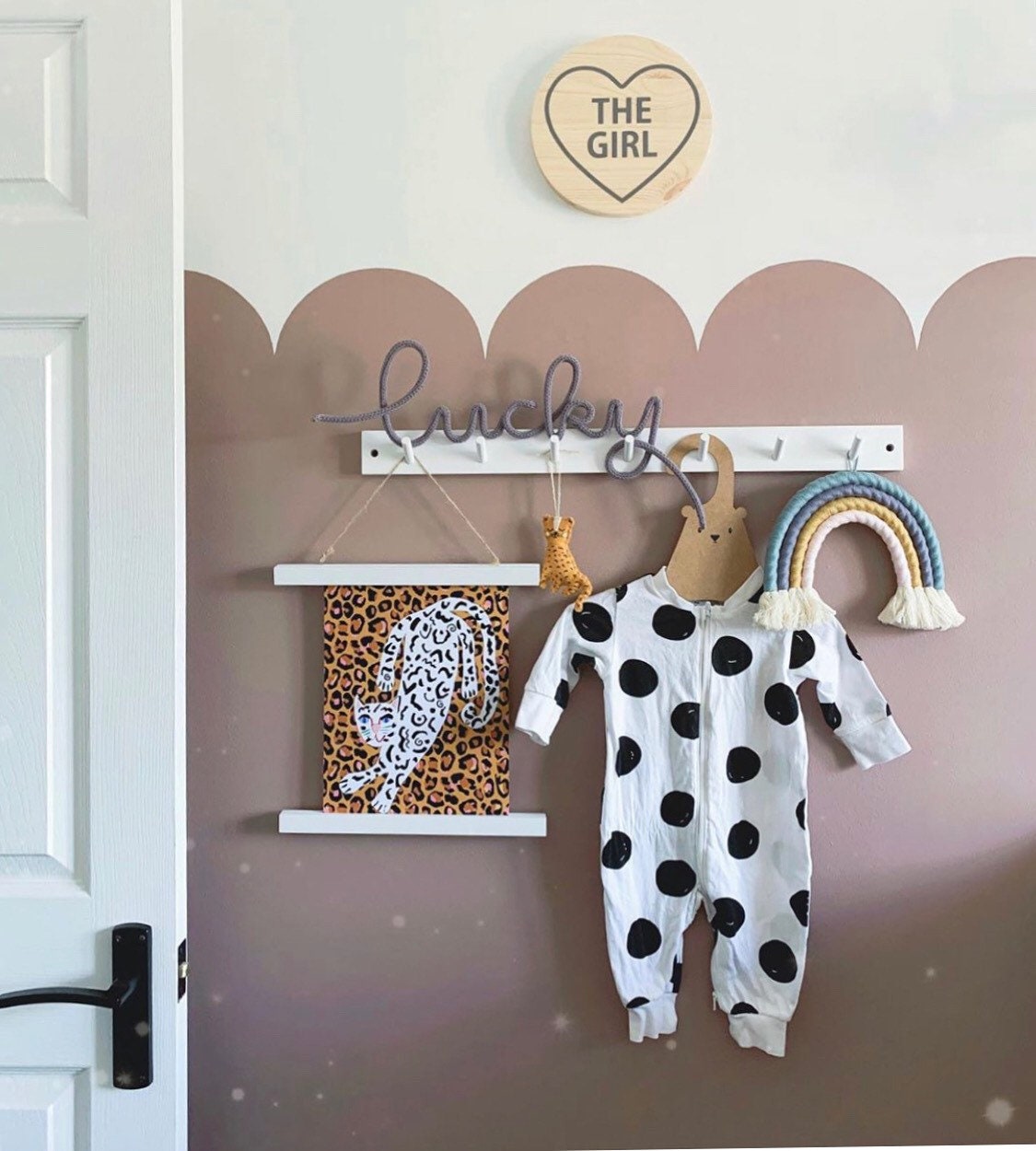 Felt leopard hanging decor jungle nursery | Etsy