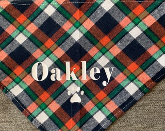 Personalized pet bandana | custom bandana | plaid bandana | dog bandana | gift idea