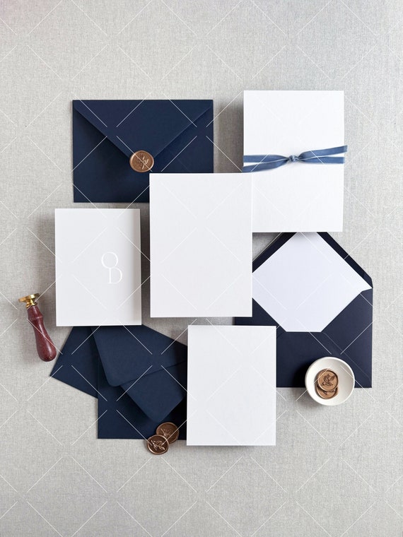 Wedding invitation mockup with envelope liner - 5x7 Invitation flat lay - Greeting card mockup - styled stock photos