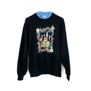Vintage 80s Birdhouses Puffy Paint Pullover Nerdy Sweatshirt Womens Large