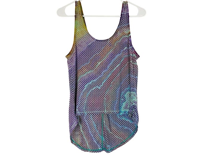 Upcycled Tie Dye Tank Top Womens Size Small Scoop Back High Low Rare Limited Edition Free Shipping