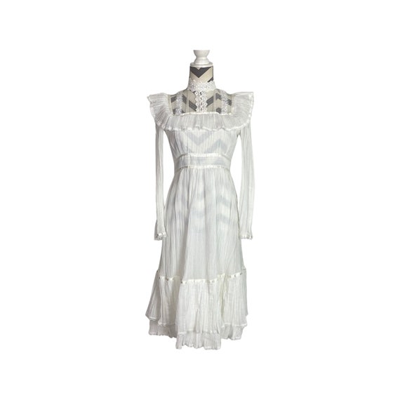Gunne Sax Vintage 70s RARE Cottagecore Lace Ruffled B… - Gem