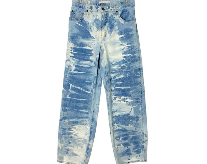 Upcycled Levis Jeans Waist 25 Womens Size XS Levi’s Baggy Dad Wide Leg Custom