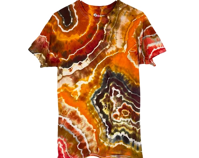 Handmade Geode Tie Dye Tee Tshirt Men Medium Unisex Cotton Crewneck Short Sleeve Free Shipping