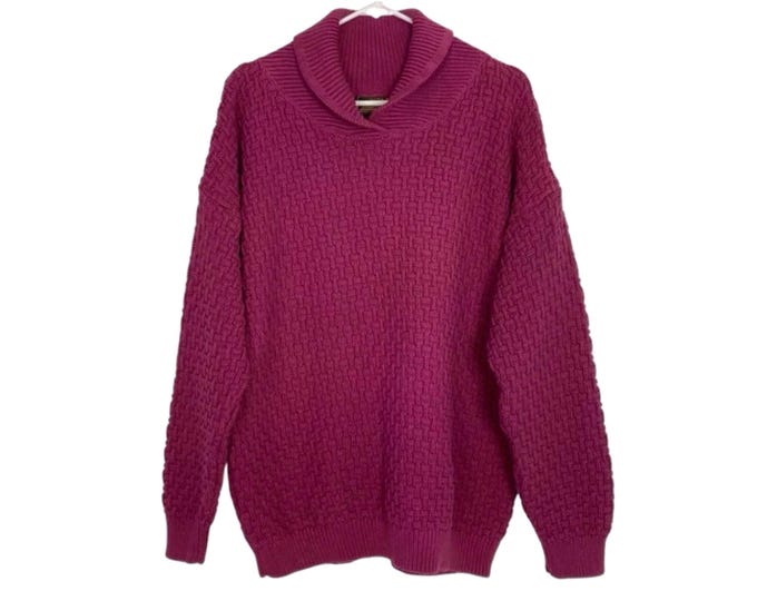 Vintage 90s Eddie Bauer Pullover Grandpa Sweater Womens Size Large Oversized Free Shipping