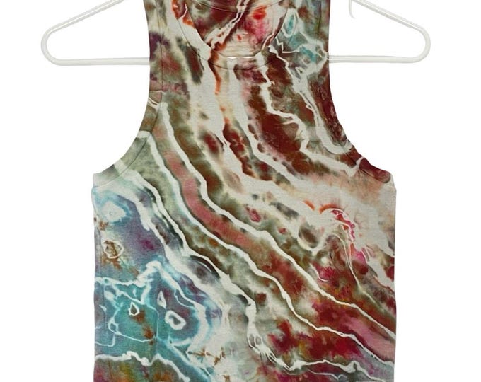 Handmade Tie Dye Tank Top Womens Size XS Small Multi Racerback NoBull No Bull