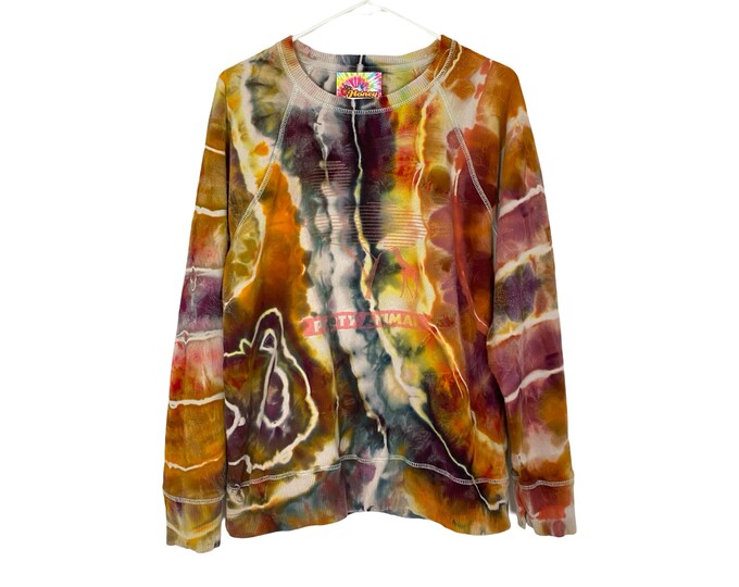 Handmade Geode Tie Dye Sweatshirt Pullover Womens Medium Oversized Party Animal Limited Edition Upcycled Free Shipping