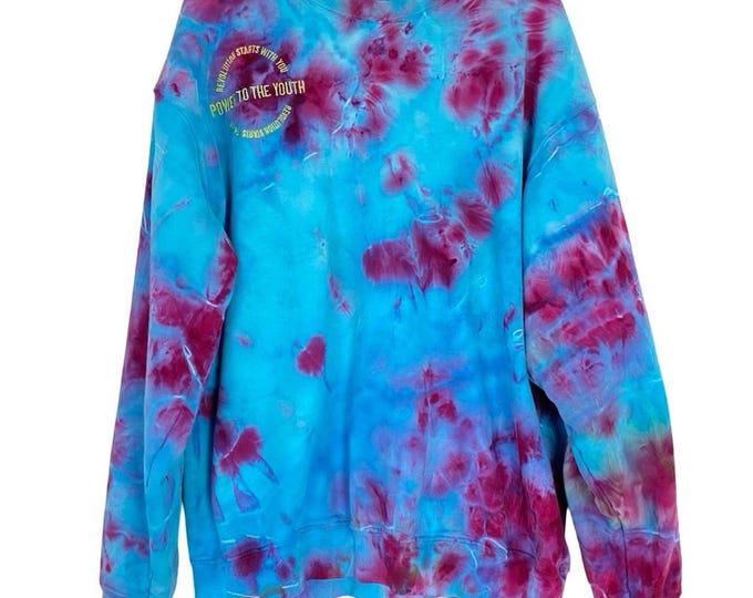 Mayfair The Label Tie Dye Sweatshirt Womens One Size Pullover Turquoise Magenta