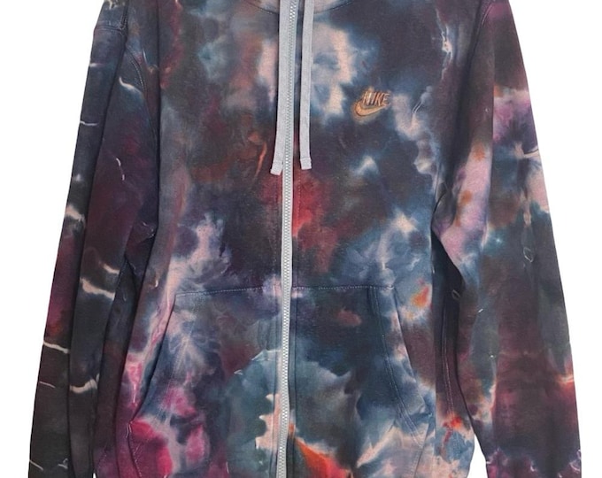 Custom Hoodie Sweatshirt Zip Up Jacket Mens Size Medium Unisex Black Pink