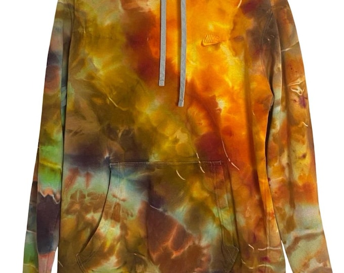 Custom Tie Dye Hoodie Sweatshirt Mens Unisex Size Large Neon Pullover