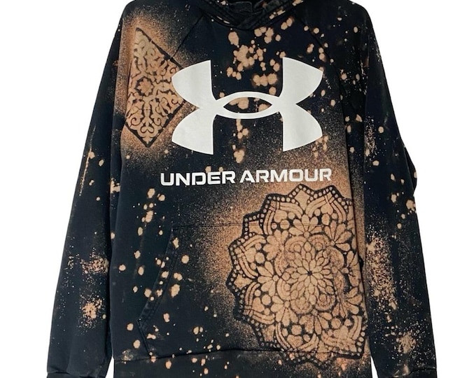 Custom Made Hoodie Sweatshirt Mens Size Medium Unisex Pullover Mandala Floral