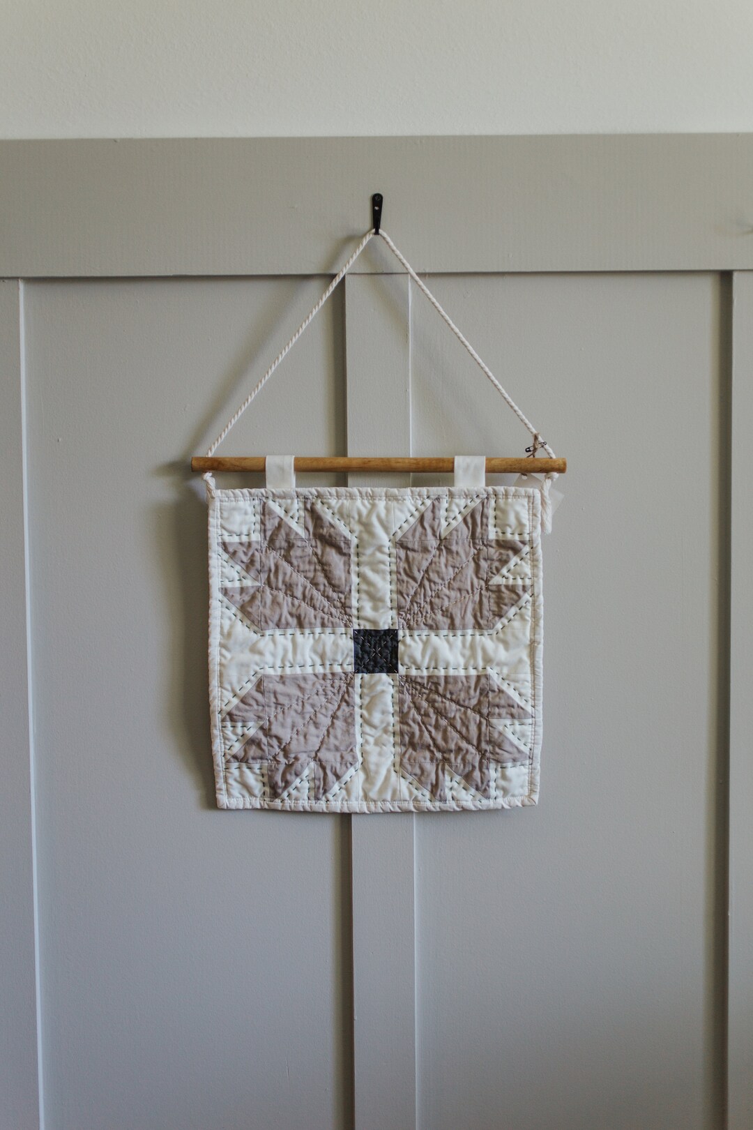 Hand Quilted Wall Decor, Quilt Block Wall Hanging, Gender Neutral