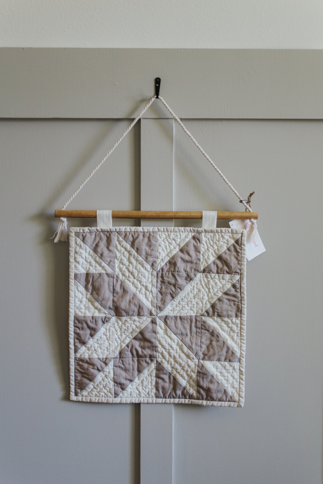 Hand Quilted Wall Decor, Quilt Block Wall Hanging, Gender Neutral