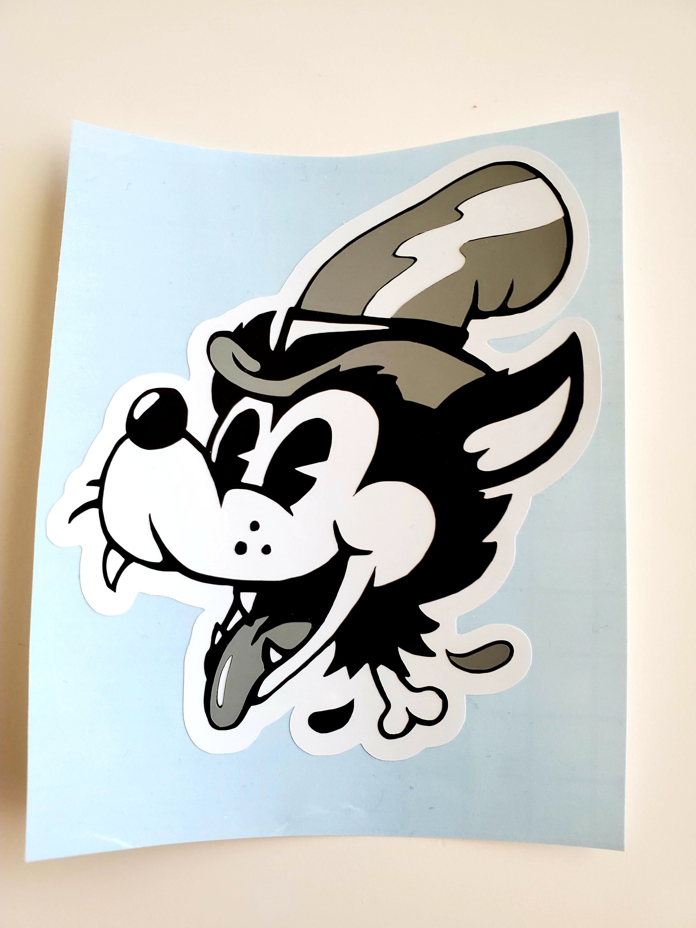 Wolf decal sticker rockabilly wolf vintage cartoon wolf Etsy