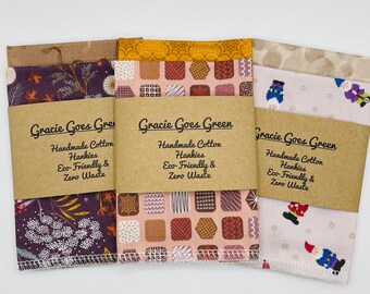 Handmade 2 Pack Cotton Handkerchiefs Eco Friendly & Zero Waste