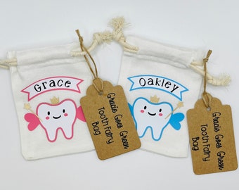 Personalised Tooth Fairy Reusable Cotton Bags