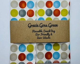 Handmade Washable & Reusable Cotton Fabric Snack Bag