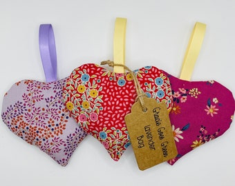 Handmade Lavender Bag in Tilda Fabric with Hanging Hoop