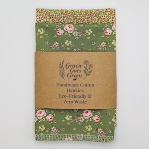 Handmade 2 Pack Tilda Fabric Cotton Handkerchiefs Eco Friendly & Zero Waste