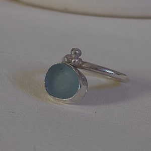 Blauer Seeglas Ring