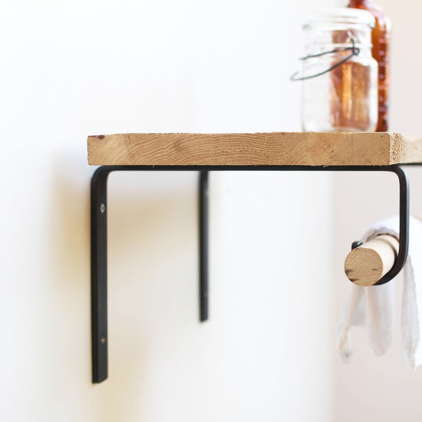 Closet Rod Shelf Bracket Paper Towel Holder - Heavy Duty Shelf Bracket, DIY Shelf Bracket,  Industrial Shelf Bracket, Modern Shelf Bracket