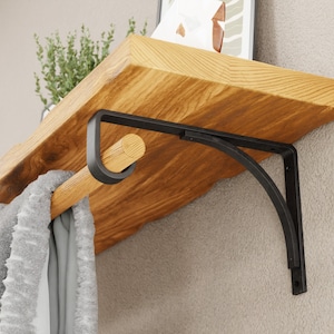 Closet Rod Shelf Bracket, Shelf and Rod Bracket Open, 1&quot; Heavy Duty, DIY Shelf Bracket, Closet Bracket, Industrial, Rustic, Modern Shelf