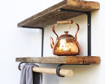 Doppelte Schrankstange Regalhalterung - Robuste Metallregalhalterung, DIY-Regalhalterung, industrielle Regalhalterungen, moderne Regalhalterung