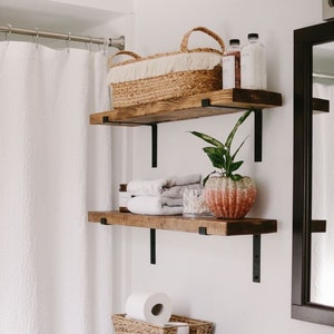 Floating Shelf Bracket, Industrial Bracket shelf, Farmhouse Decor, Kitchen Shelf, Wall Shelf, Coffee Bar Shelf, Modern Bathroom Shelf