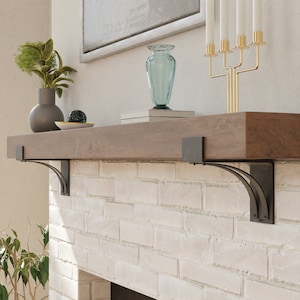 Fireplace Mantel Support 4 Wide Custom, Farmhouse Mantel Corbel, Industrial Iron Bracket, Rustic Hand Forged, Metal Shelf Bracket image 1