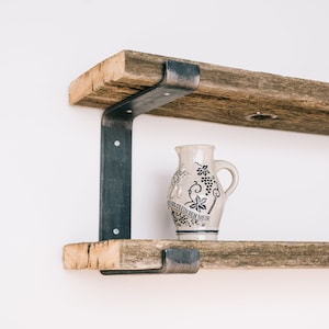 Shelf Bracket - 2&quot; Wide Heavy Duty Metal Shelf Bracket, DIY Shelf Bracket, Double Shelf Bracket, Industrial Shelf Bracket, Modern Shelf