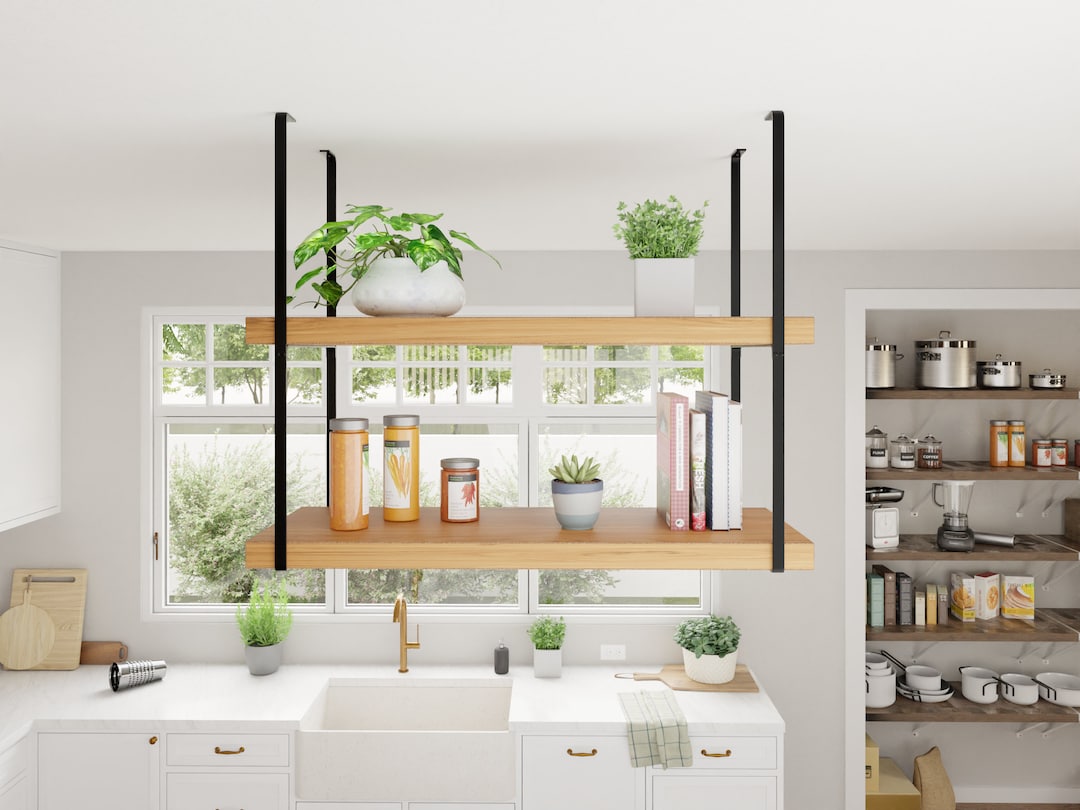 Suspended Ceiling Mounted Shelf Bracket, Floating Island Shelf