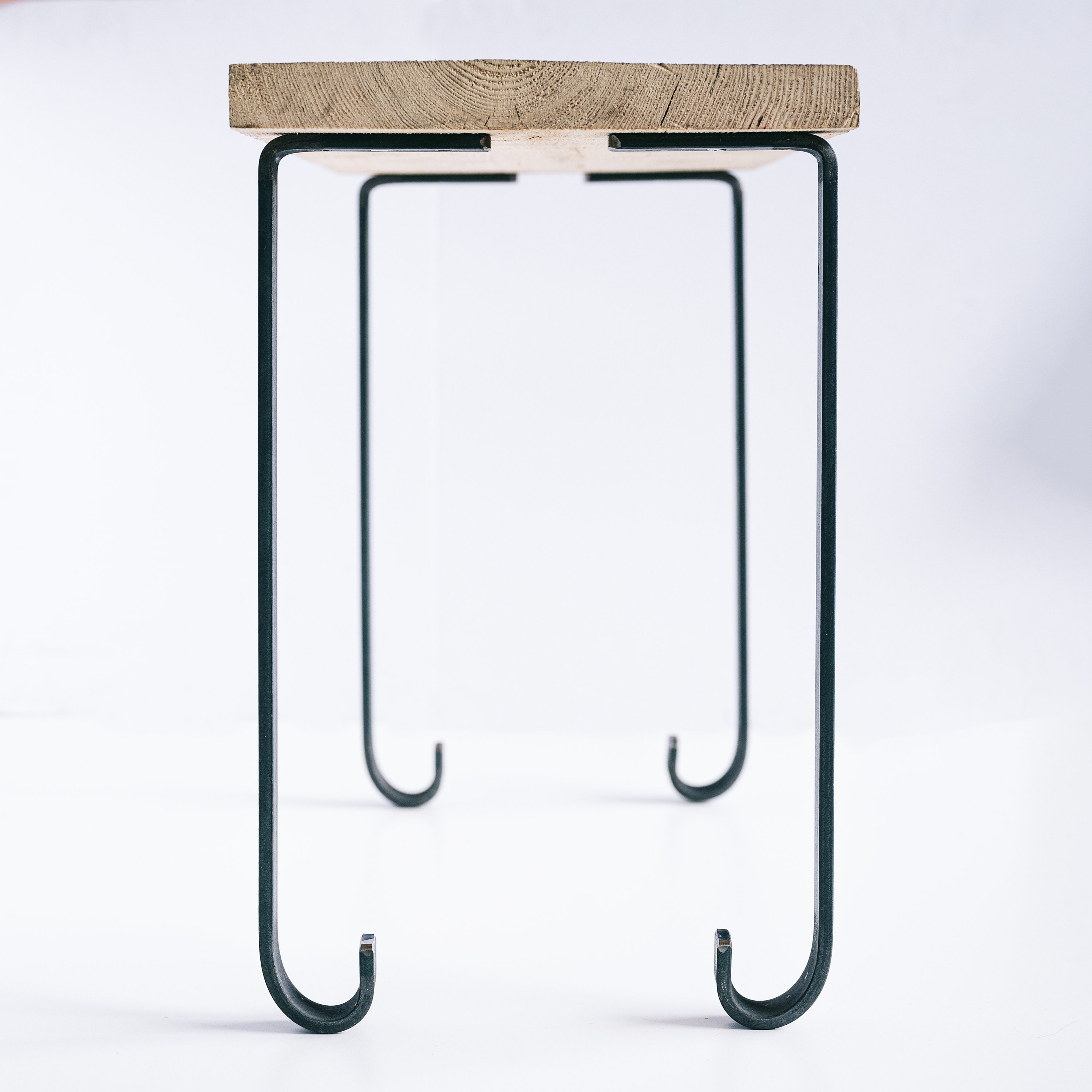 Rustic Steel Table Legs, Bent Metal Table Legs, End Table Legs