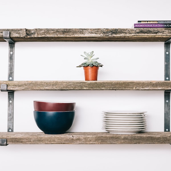 Triple Shelf Bracket - Heavy Duty Metal Shelf Bracket, Multi level bracket, Triple Shelf, Industrial Shelf Bracket, Modern Shelf Bracket