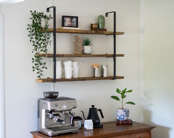 Triple Shelf Bracket, LOFT WALL SHELF, boekenplank vintage, Custom Bracket, industriële moderne boerderij, keuken + woonkamer