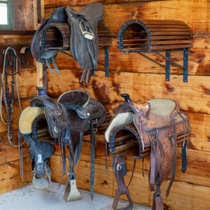 Saddle Rack Wall Mounted, Equestrian Design, Rustic Barn Storage ...
