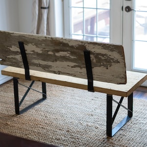 Primitive Reclaimed Bench, Rustic Porch Bench, Farmhouse Style Sitting Bench, Vintage Industrial Repurposed Stool, Old Pew Bench