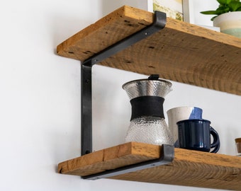 Shelf Bracket - Heavy Duty Metal Shelf Bracket, DIY Shelf Bracket, Double Shelf Bracket, Industrial Shelf Bracket, Modern Shelf Bracket