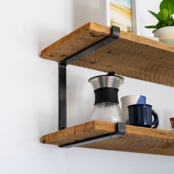 Shelf Bracket - Heavy Duty Metal Shelf Bracket, DIY Shelf Bracket, Double Shelf Bracket, Industrial Shelf Bracket, Modern Shelf Bracket