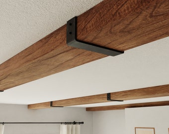 Supports en acier pour poutre en bois, support de plafond décoratif, revêtement imitation bois, selle, support de plafond robuste, industriel vintage de ferme