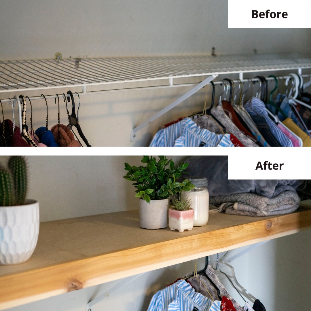 Pantry Wire Rack Cover Shelf, Closet Wire Rack Cover, Kitchen Organizer, Laundry Wood Shelf