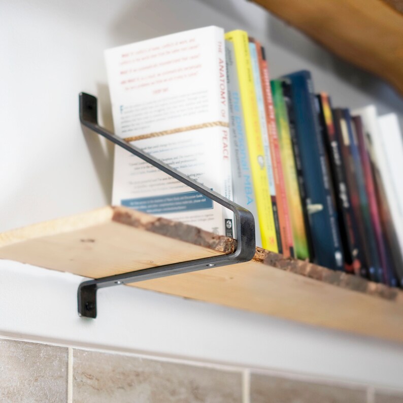 Bookshelf Bracket W/bookend Custom Floating Bookshelf No Sag Etsy