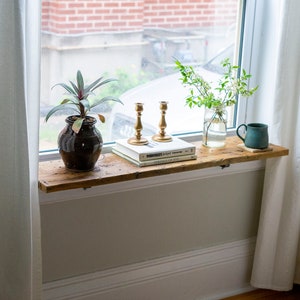 Rallonge d'étagère pour appui de fenêtre, perchoir de fenêtre, étagère de ferme flottante, étagère de fenêtre chat, bois de récupération image 4