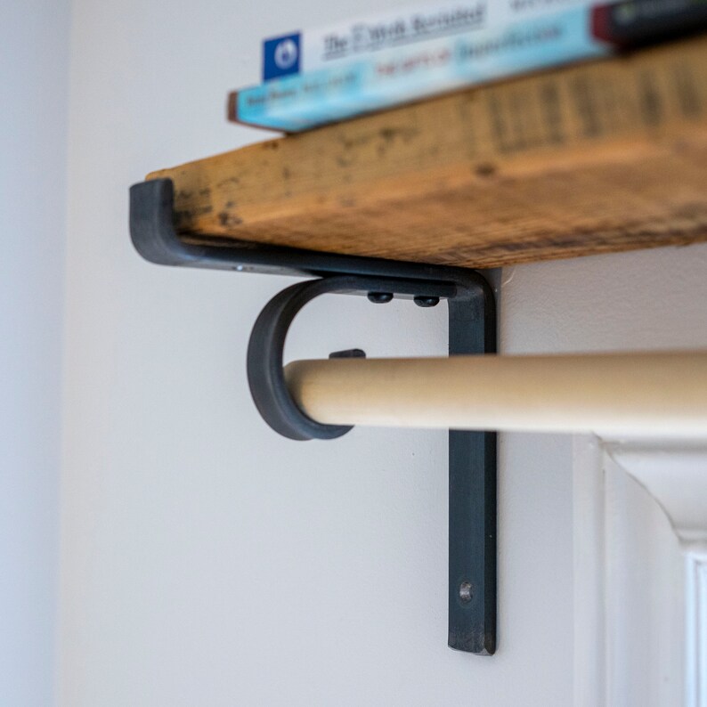 Shelf Bracket With Curtain Rod Holder Shelf and Curtain Hook Etsy
