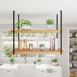 Suspended Ceiling Mounted Shelf Bracket, Floating Island Shelf Bracket, Industrial adjustable brackets, Modern Farmhouse Vintage