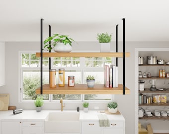 Suspended Ceiling Mounted Shelf Bracket, Floating Island Shelf Bracket, Industrial adjustable brackets, Modern Farmhouse Vintage